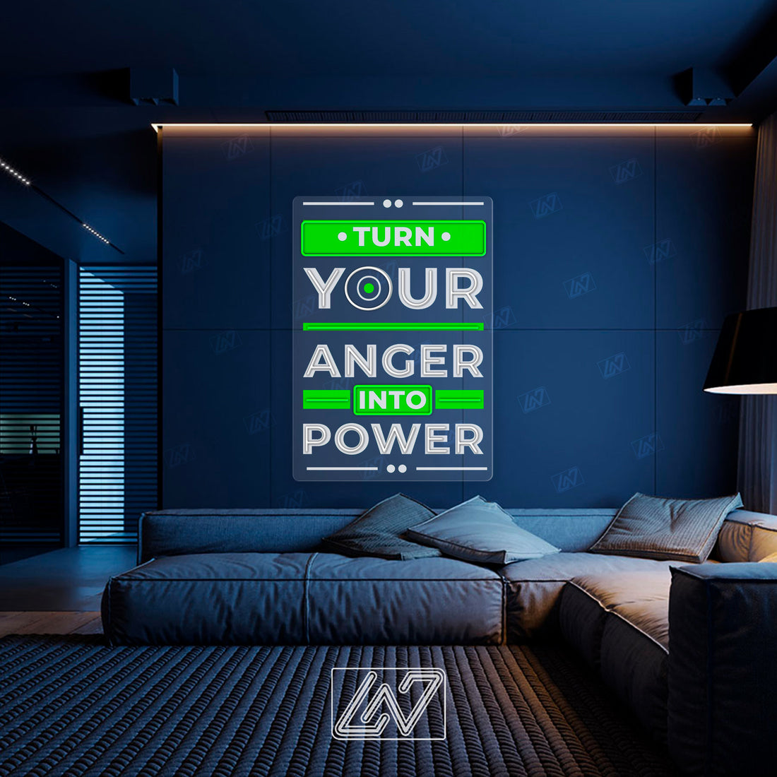 Turn Your Anger Into Power - LED Neon Sing, Inspiration Neon Sign, Neon Sign Bedroom, Motivation Quote Led Sign