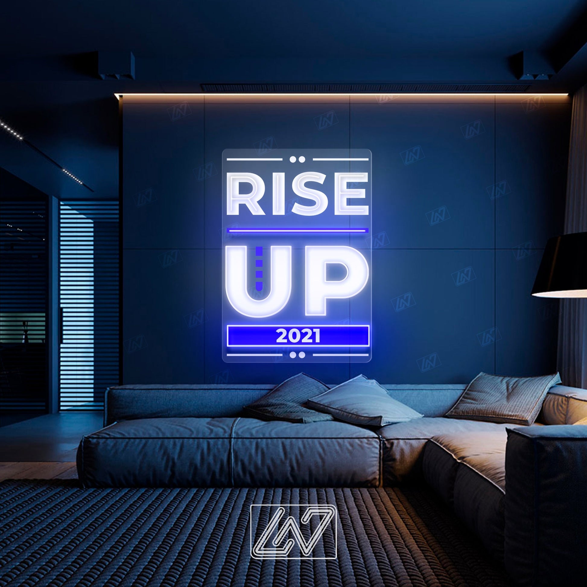 Rise Up and Overcome - LED Neon Sing with UV Print, Inspiration Neon Sign, Neon Sign Bedroom, Motivation Quote Led Sign