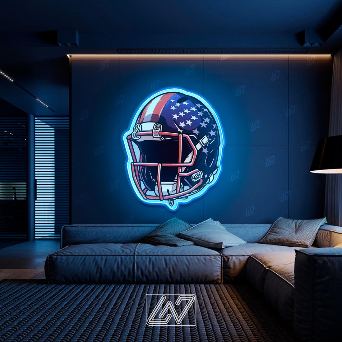 NFL Helmet - LED Neon Sign with UV Print, American Football Sign, Motivation Neon Sign, Inspiration Quote Led Sign