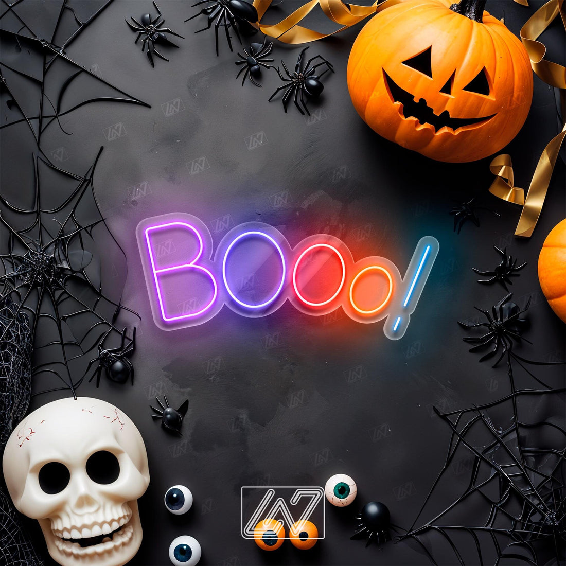 Booo! - LED Neon Sign, Spooky Halloween Led Decor, Scary Halloween, Halloween Light Decor, Custom Neon Sign