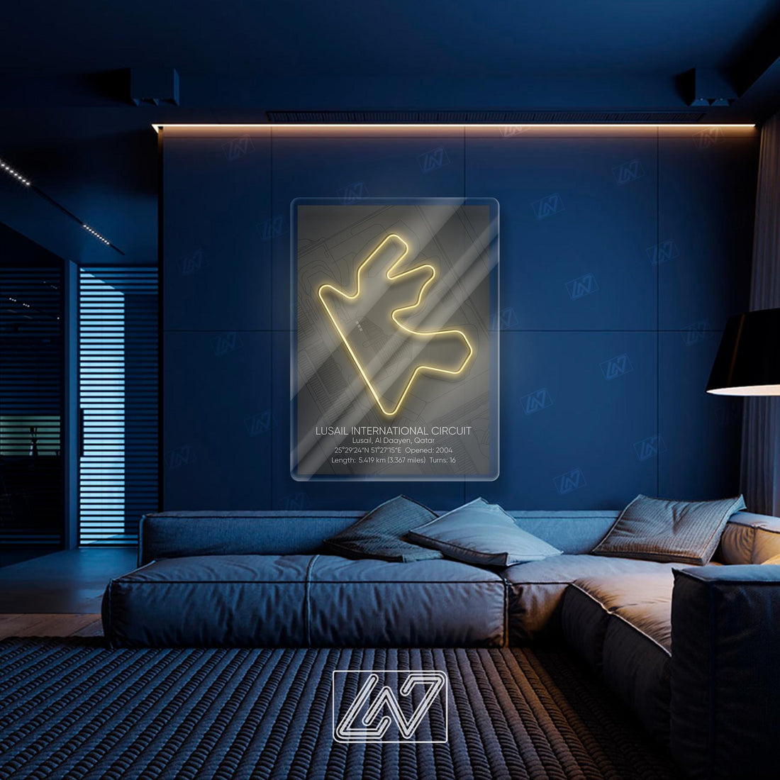 Lusail International Circuit - LED Neon Sign , Sport Interior Decor, Open-Wheel Car Neon Lights, Car Bedroom Neon Sign, Grand Prix circuit