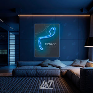 Circuit de Monaco - LED Neon Sign , Sport Interior Decor, Open-Wheel Car Neon Lights, Car Bedroom Neon Sign, Grand Prix circuit