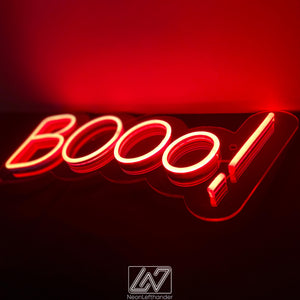 Booo! - LED Neon Sign, Spooky Halloween Led Decor, Scary Halloween, Halloween Light Decor, Custom Neon Sign