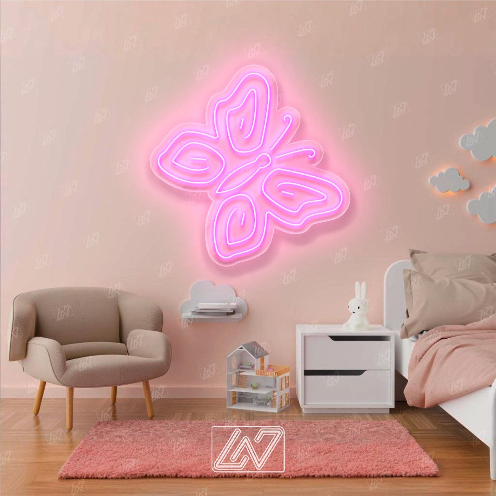 Butterfly - Neon Fairytale in Your Room! Original Decor for a Child's Room. Neon Sign for Playful Minds. Children's paradise comes alive!