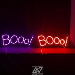 Booo! - LED Neon Sign, Spooky Halloween Led Decor, Scary Halloween, Halloween Light Decor, Custom Neon Sign