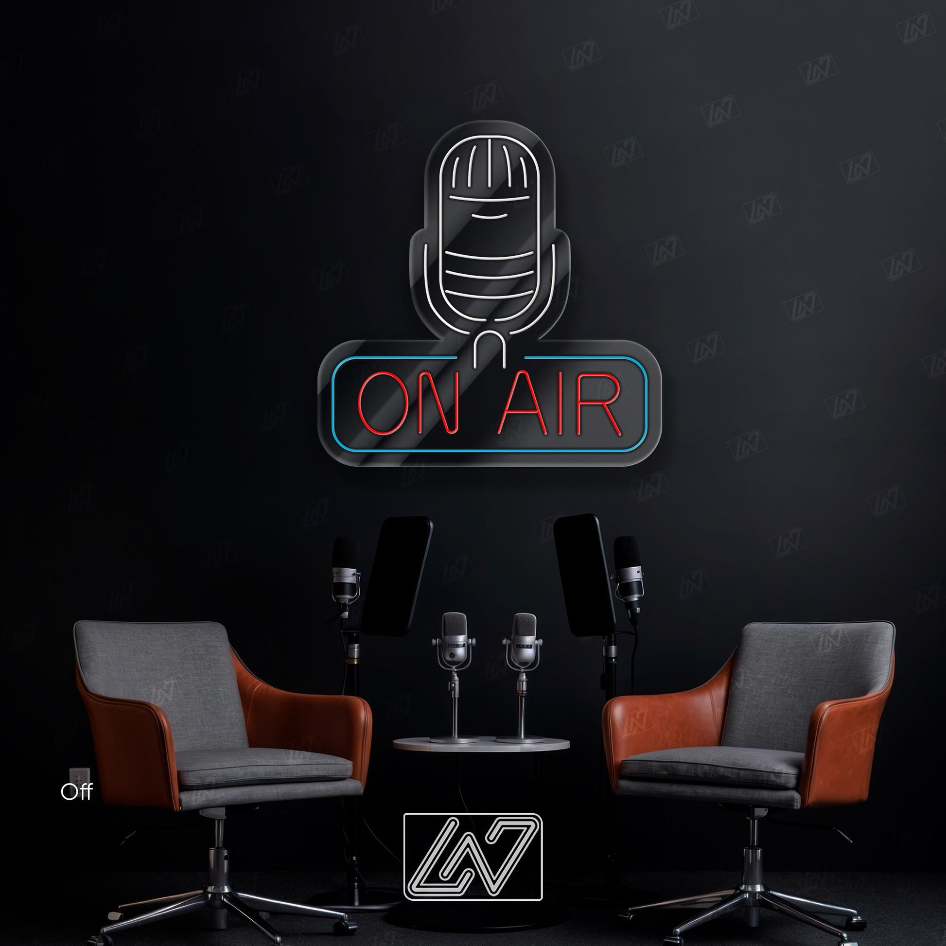 Podcast On Air Neon Sign – LED Light for Studio, Custom Recording Room Decor, Live Streaming Sign