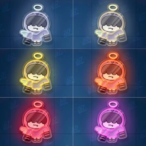 Boyband Character - LED Neon Music Sign with UV Print, Cartoon Character, Game Room Light, Personalized Gifts, Korean Neon Sign