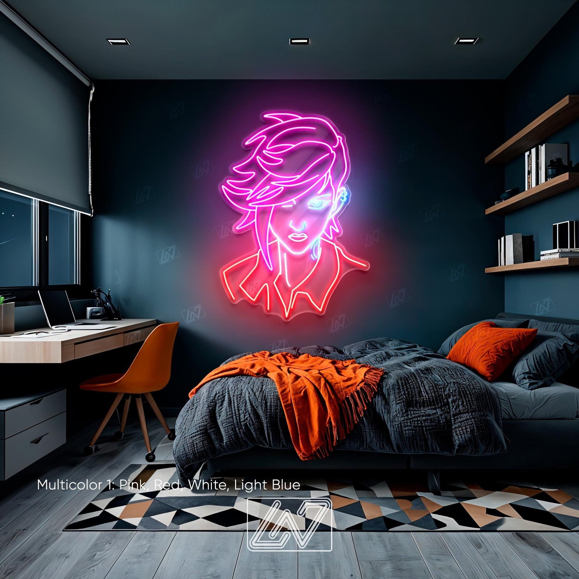 Vi | Arcane - LED Neon Sign, cartoon Neon Sign, cartoonCharacter, Neon Game Zone,cartoon led sign,cartoon light sign,cartoon wall decor