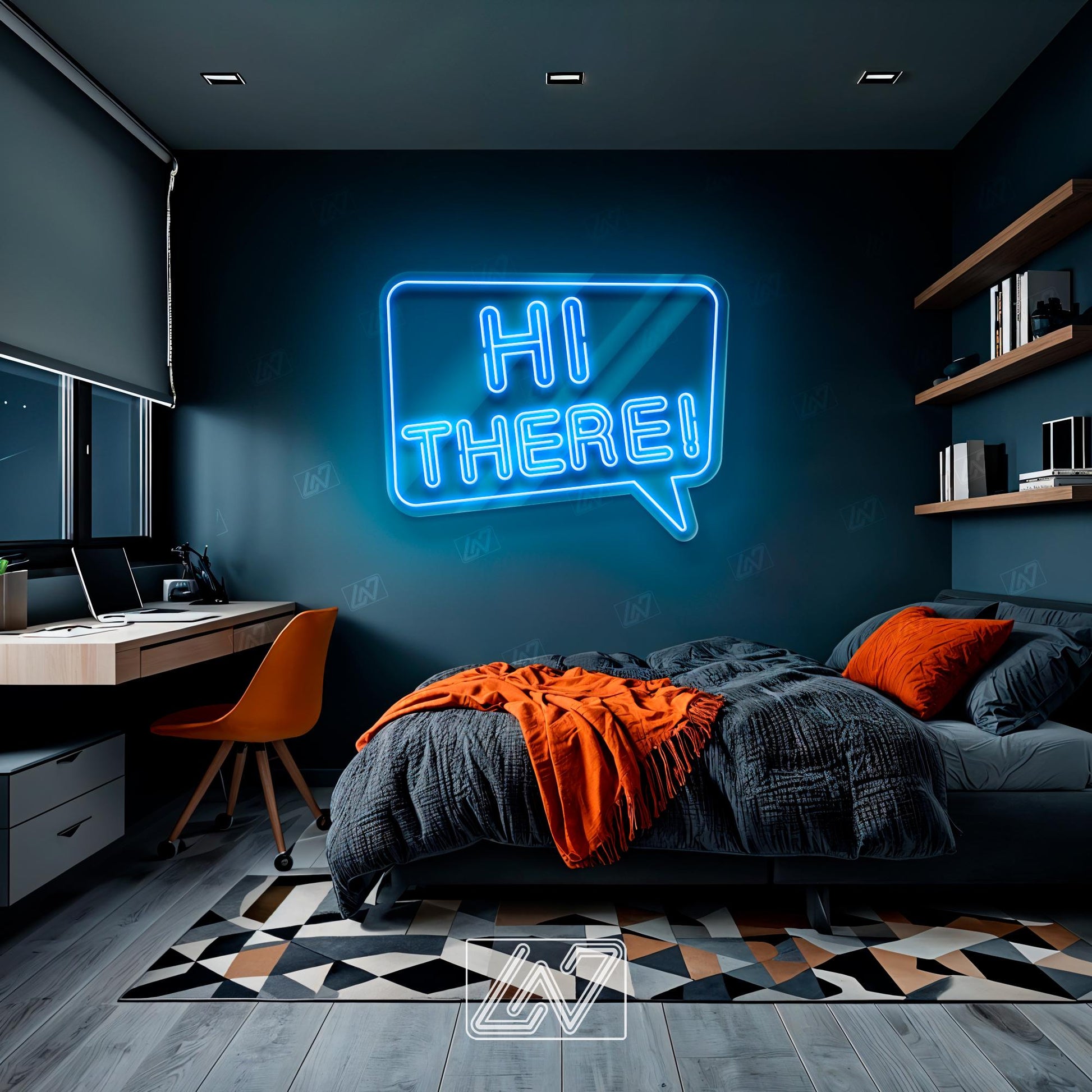 Hi There - LED Neon Sign, Vibe Neon Sign, Inspiration Neon Sign, Neon Sign Bedroom, Funny Neon Sign, Inspiration Quote Led Sign