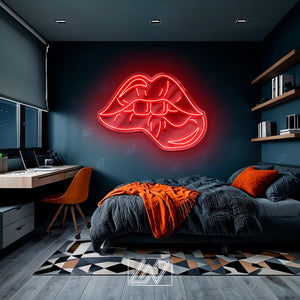 Sexy Lip - LED Neon Sign, Wall Decor, Wall Sign, Neon Lights, Kiss Lips Neon Light, Kiss Neon Sign, Lips Neon Sign