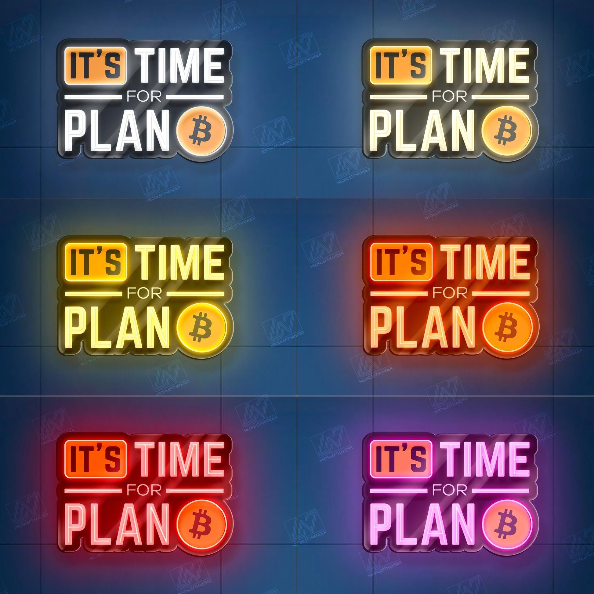 It's Time for Plan B - LED Neon Sign with UV Print, Trader Bedroom sign, Crypto neon sign, Trading Neon, Crypto & Financial Stock Exchange