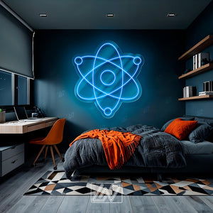 Atom - LED Neon Sign Science Light for Room Decor, Customizable for Labs & Science Enthusiasts,Science-Inspired Decor for Labs, or Offices