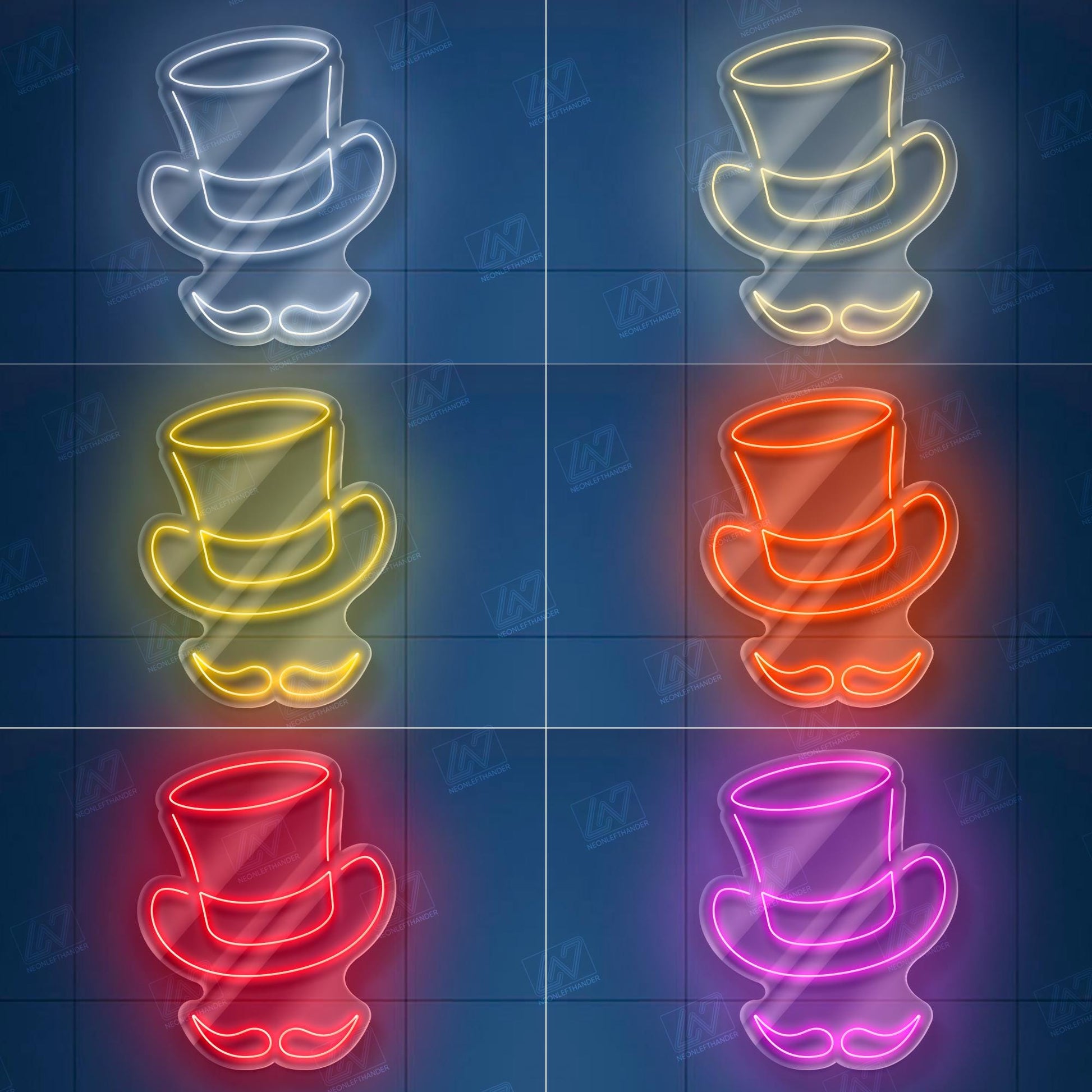 Gentleman's Hat - LED Neon Sign,Stylish LED Wall Light, Vintage Fedora Neon Art, Classy Barbershop Decor, Dapper Man Cave Sign,Retro Hat LED