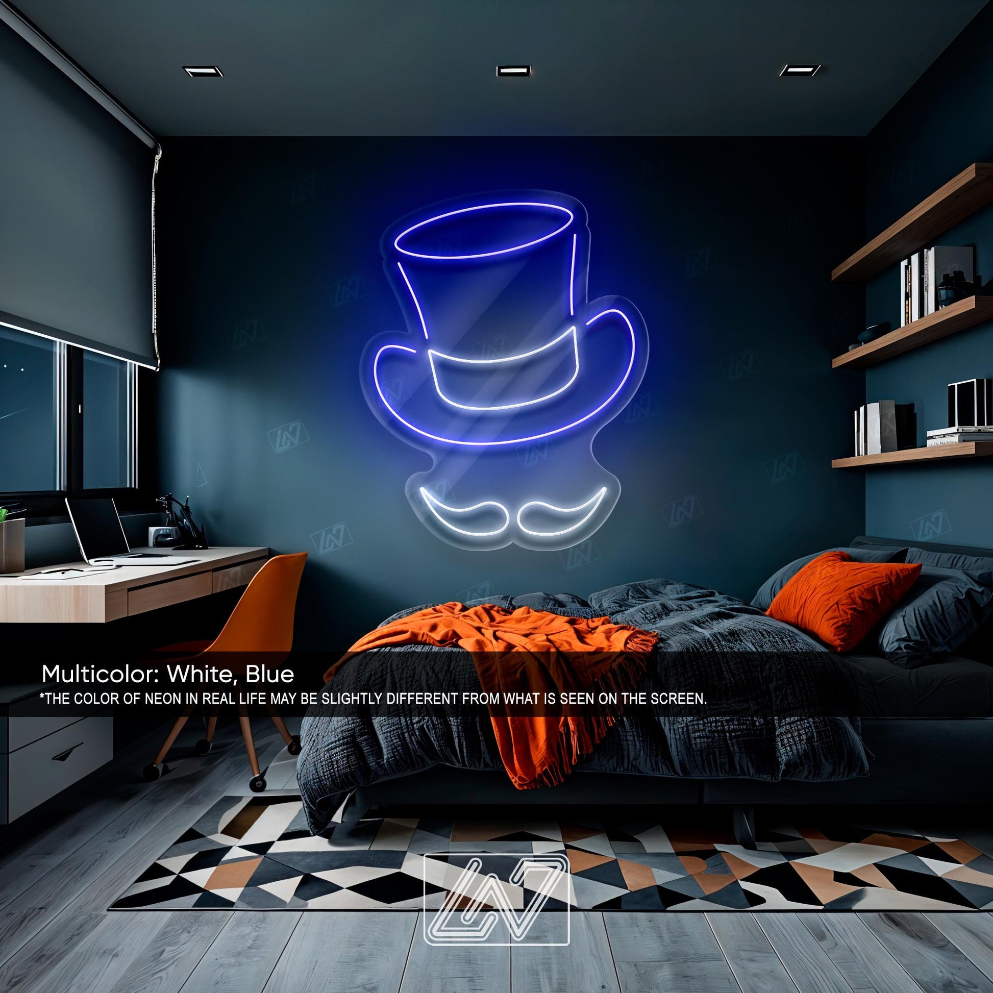 Gentleman's Hat - LED Neon Sign,Stylish LED Wall Light, Vintage Fedora Neon Art, Classy Barbershop Decor, Dapper Man Cave Sign,Retro Hat LED