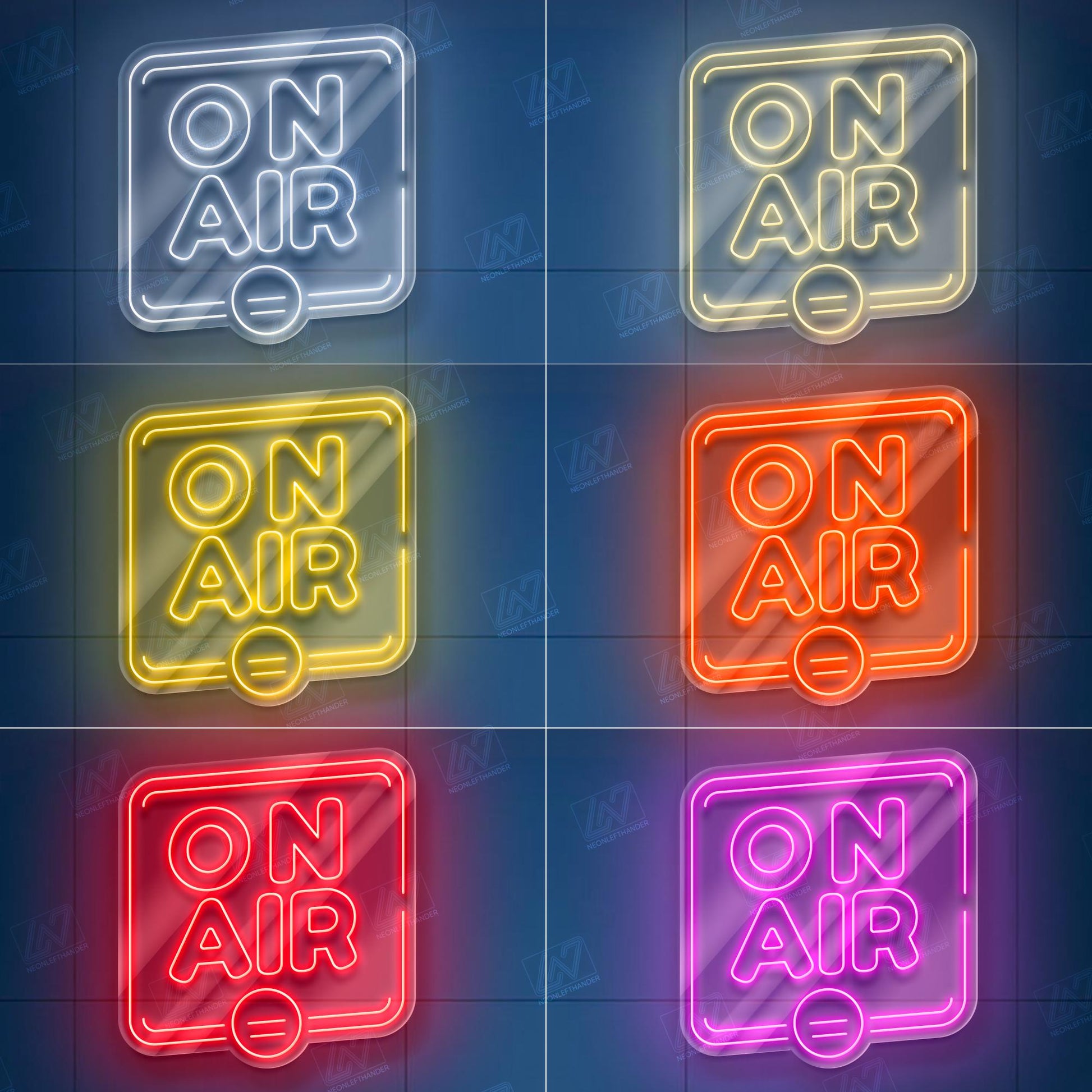 On Air - LED Neon Sign, Studio Recording Light, Live Streaming Sign, Podcast Room Decor, Radio Station Neon, Gamer Room Light,Cool Desk Sign