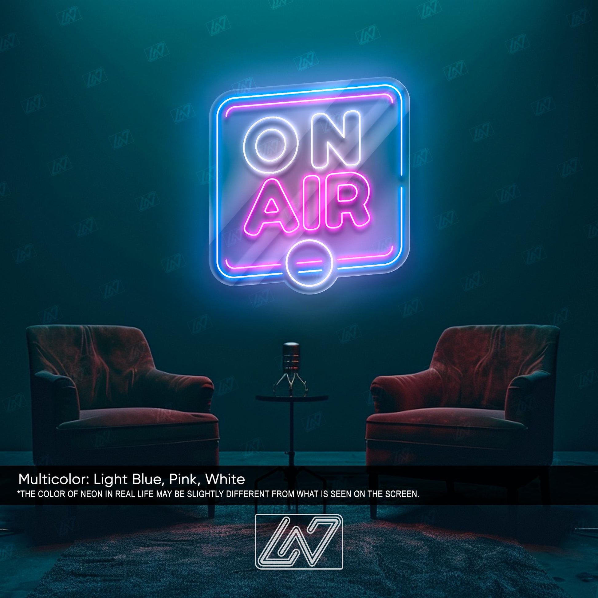 On Air - LED Neon Sign, Studio Recording Light, Live Streaming Sign, Podcast Room Decor, Radio Station Neon, Gamer Room Light,Cool Desk Sign