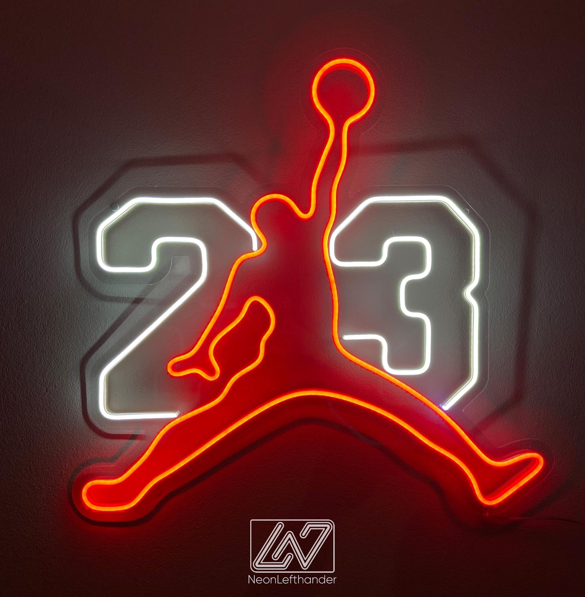 Jordan 23 - LED Neon Sign, Tennis Player Wall Decor, Sport Led Neon Sign, Decor for Kids Room, Sport Signs