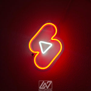 YouTube Shorts - LED Neon Sign, Youtube Wall Decor, YouTube Shorts Wall Light, Led Neon Sign Bedroom, Led Wall light, Mother Days Gift