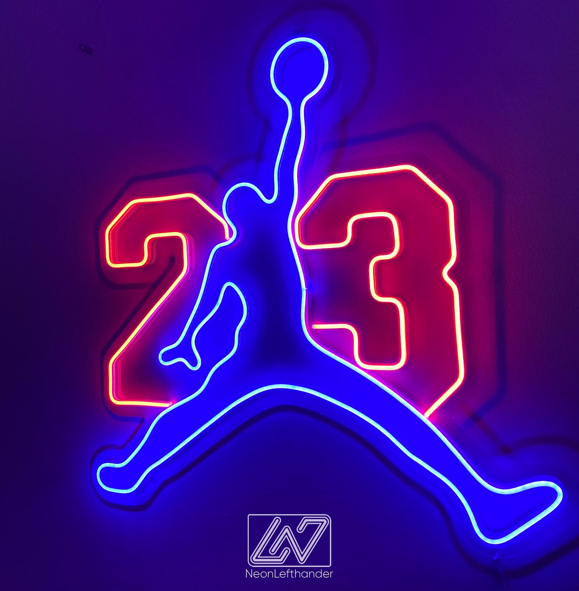 Jordan 23 - LED Neon Sign, Tennis Player Wall Decor, Sport Led Neon Sign, Decor for Kids Room, Sport Signs