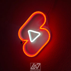 YouTube Shorts - LED Neon Sign, Youtube Wall Decor, YouTube Shorts Wall Light, Led Neon Sign Bedroom, Led Wall light, Mother Days Gift