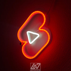 YouTube Shorts - LED Neon Sign, Youtube Wall Decor, YouTube Shorts Wall Light, Led Neon Sign Bedroom, Led Wall light, Mother Days Gift