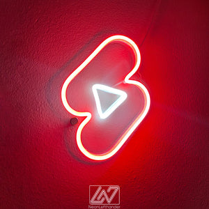 YouTube Shorts - LED Neon Sign, Youtube Wall Decor, YouTube Shorts Wall Light, Led Neon Sign Bedroom, Led Wall light, Mother Days Gift