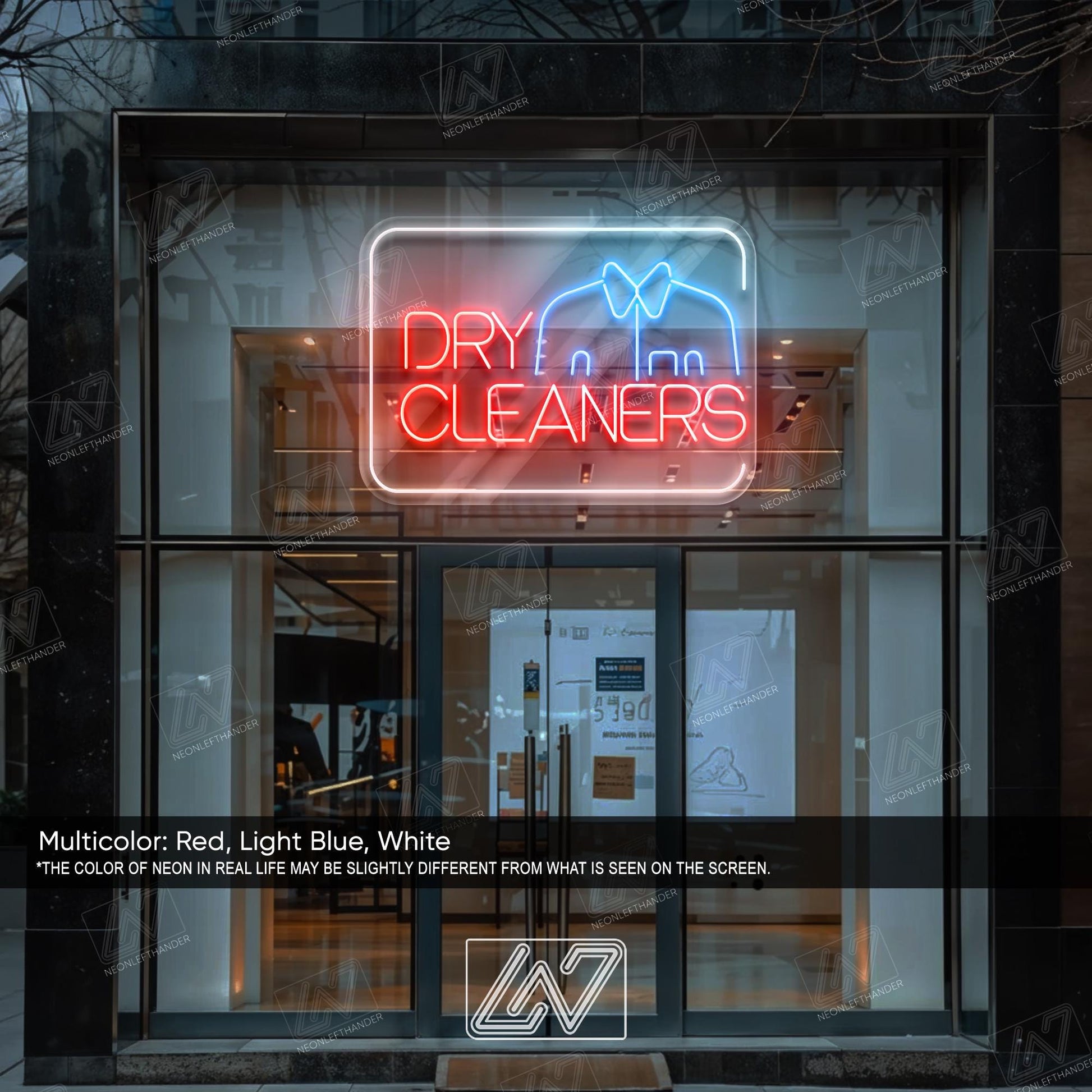 Dry Cleaners Neon Sign LED Light, Bright Laundry Service Wall Decor, Clothing Care Shop Window Sign, Modern Dry Cleaning Store LED Art