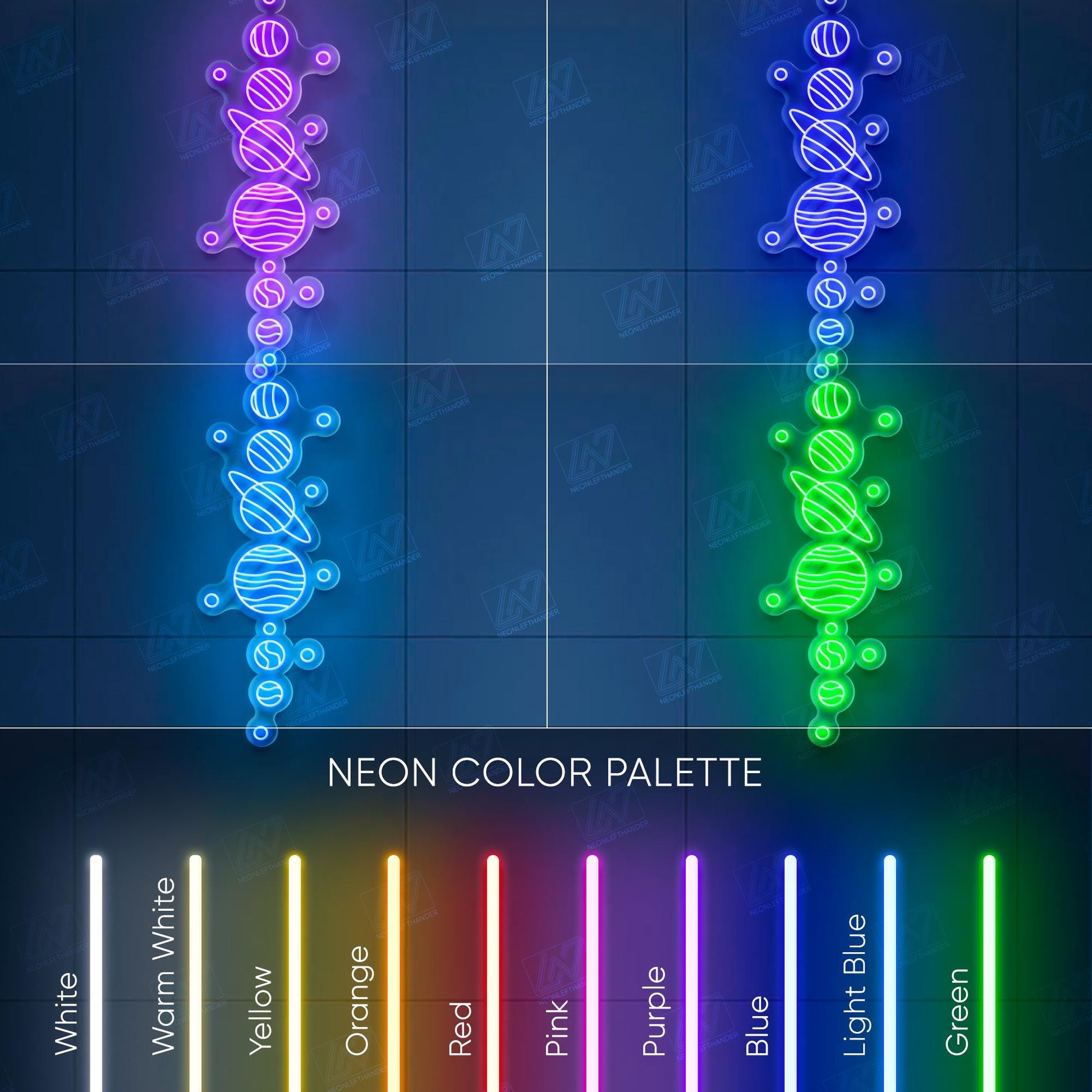 Solar System Neon Sign LED Wall Light, Colorful Planet Space Decor for Kids Room, Astronomy Lover Gift, Galaxy Themed Aesthetic Art