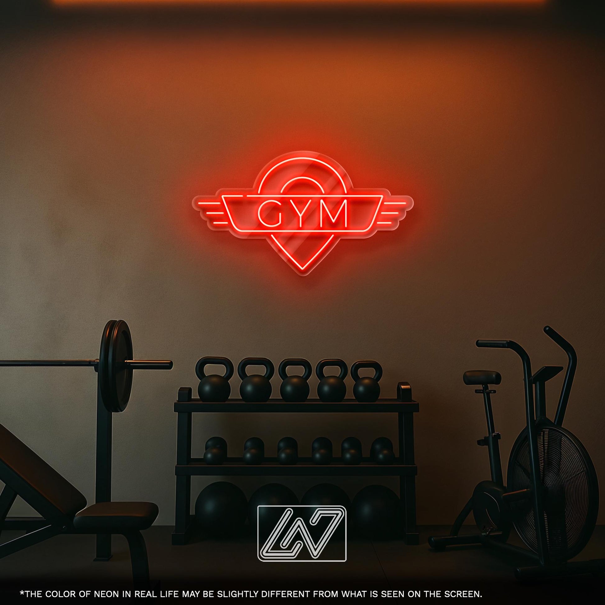 Gym LED Neon Sign – Motivational Wall Light for Home Gym, Fitness Studio or Workout Room, Perfect Gift for Athletes and Gym Lovers