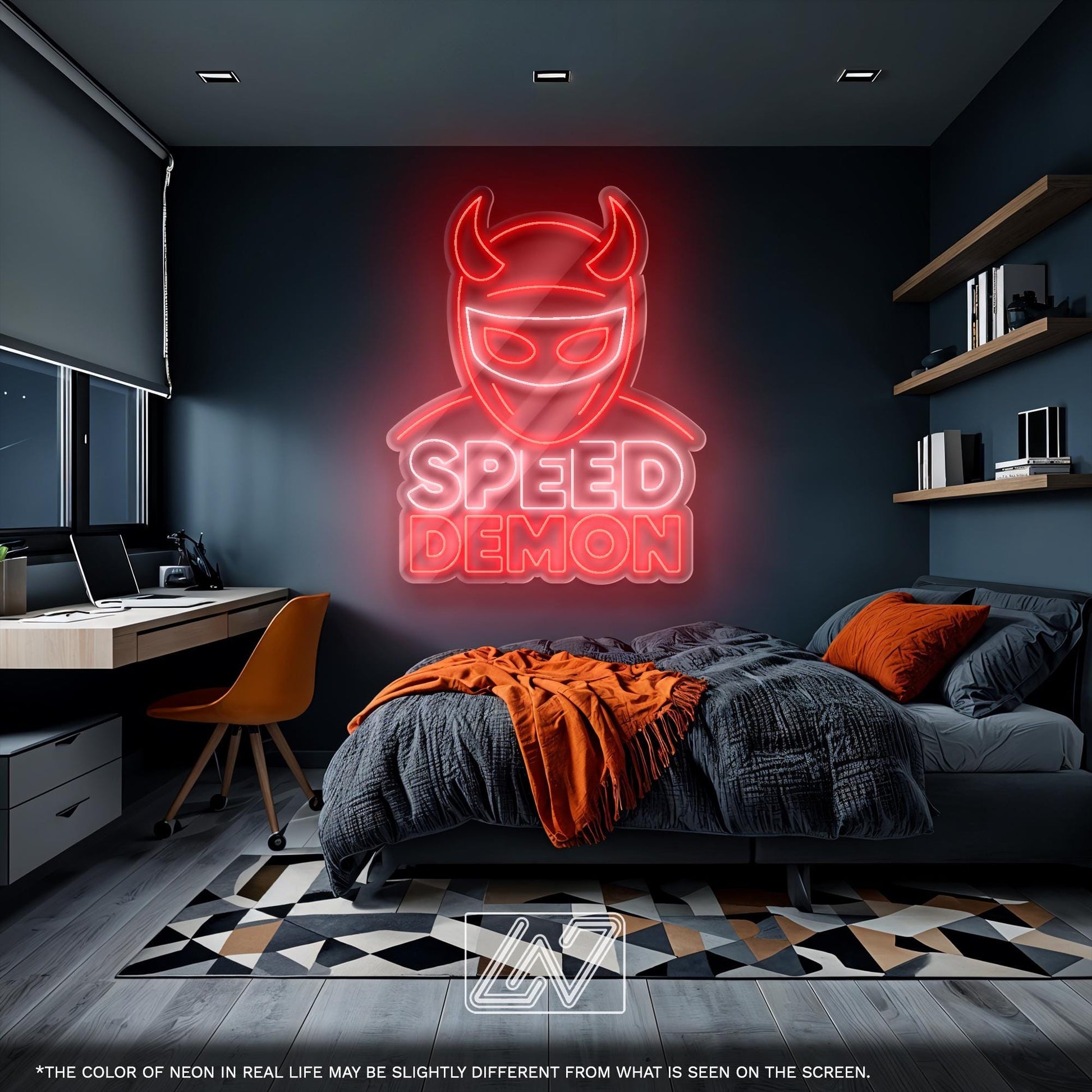 Speed Demon LED Neon Sign – Wall Light with Car Design for Garage, Man Cave or Racing Room, Perfect Gift for Drift Fans and Car Enthusiasts