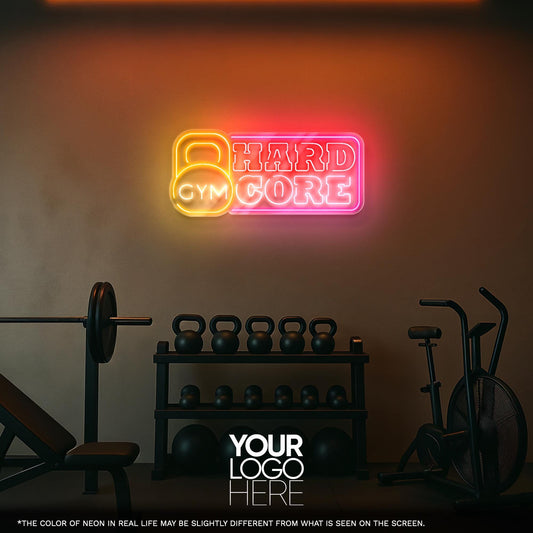 Gym Hard Core LED Neon Sign – Bold Wall Light for Hardcore Training Rooms, Home Gym or Fitness Studio, Perfect Gift for Serious Athletes