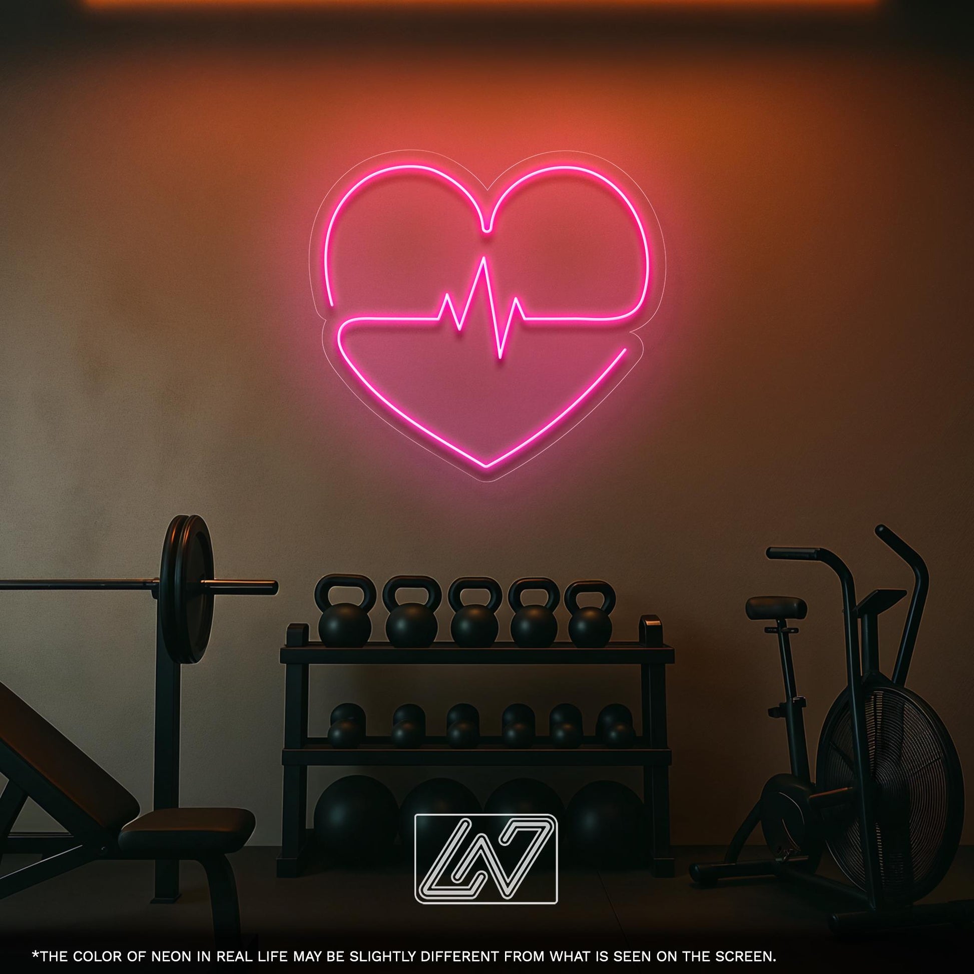 Heartbeat Neon Sign - LED Light with Heart and Pulse Design for Bedroom, Gym or Clinic Decor, Perfect Gift for Doctors and Fitness Lovers
