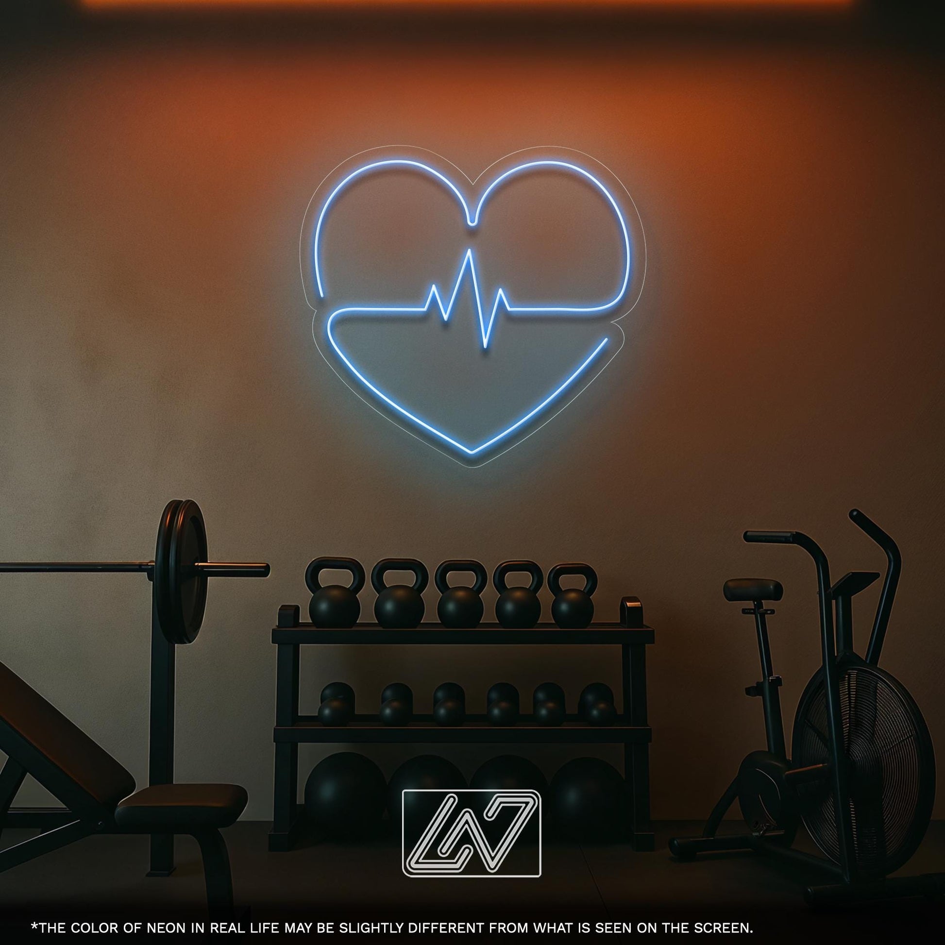 Heartbeat Neon Sign - LED Light with Heart and Pulse Design for Bedroom, Gym or Clinic Decor, Perfect Gift for Doctors and Fitness Lovers