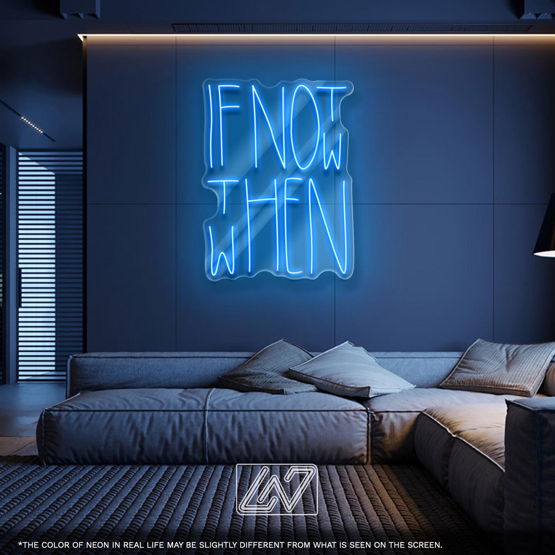 If Not Now Then When Neon Sign - Motivational Quote Light for Office, Gym, or Studio, Bold Red LED Wall Art
