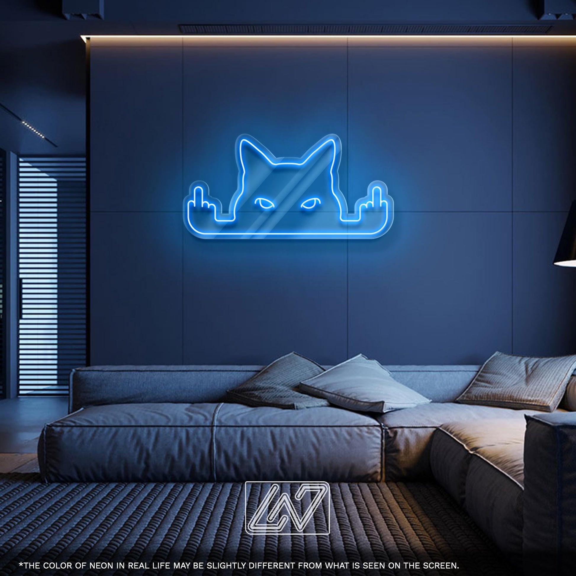 F*ck Cat LED Neon Sign – Funny rebellious room decor for cat lovers, teens or gamers, bold statement piece with attitude