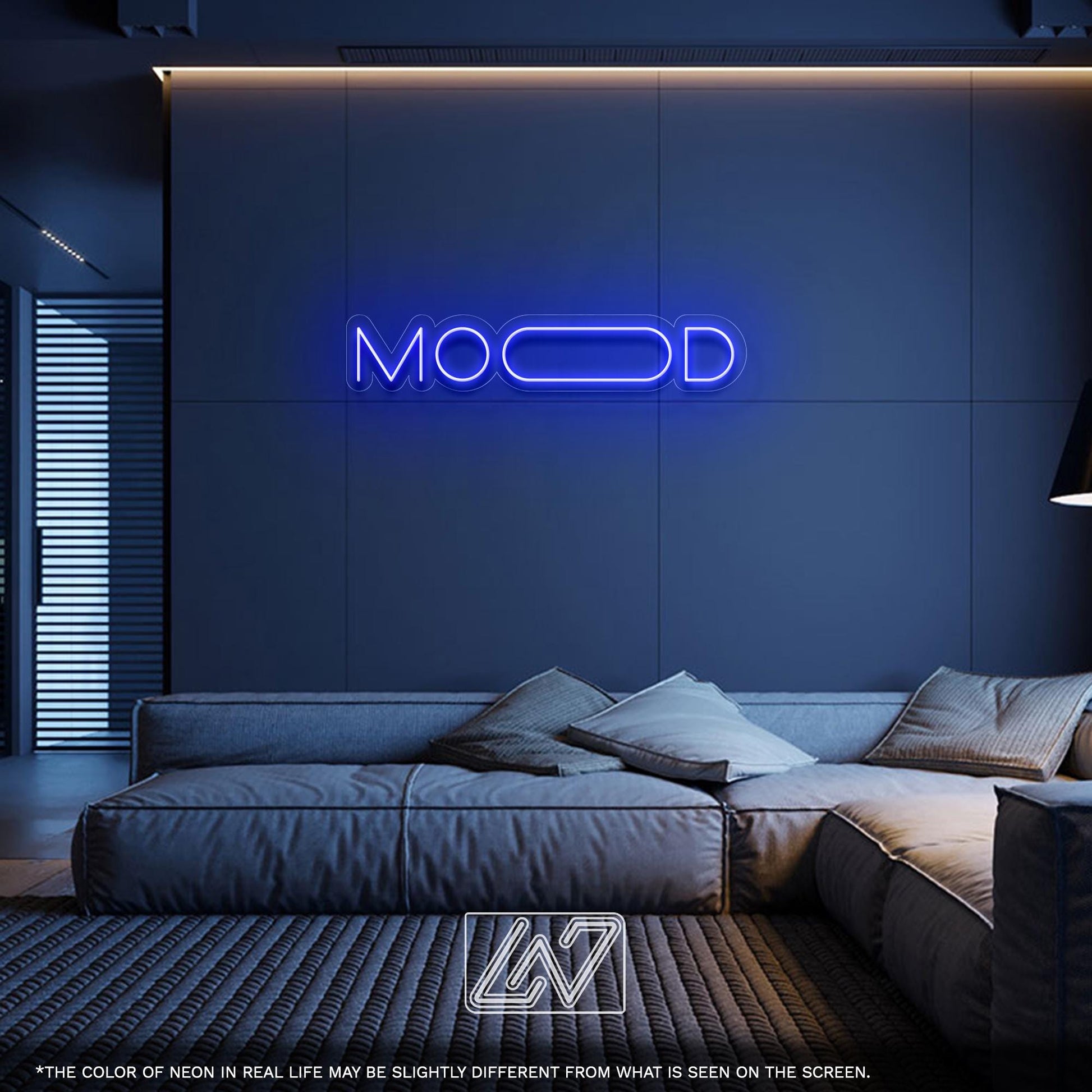 MOOD LED Neon Sign - Minimalist neon sign to set the vibe for bedrooms, studios, gaming rooms or creative spaces, great for modern interiors