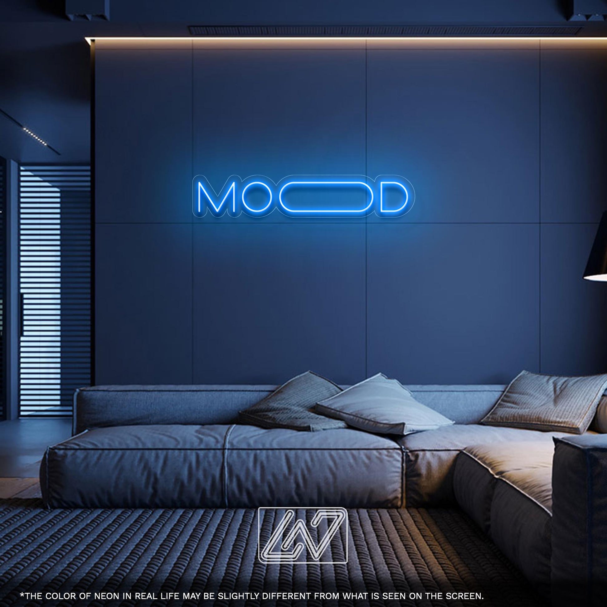 MOOD LED Neon Sign - Minimalist neon sign to set the vibe for bedrooms, studios, gaming rooms or creative spaces, great for modern interiors