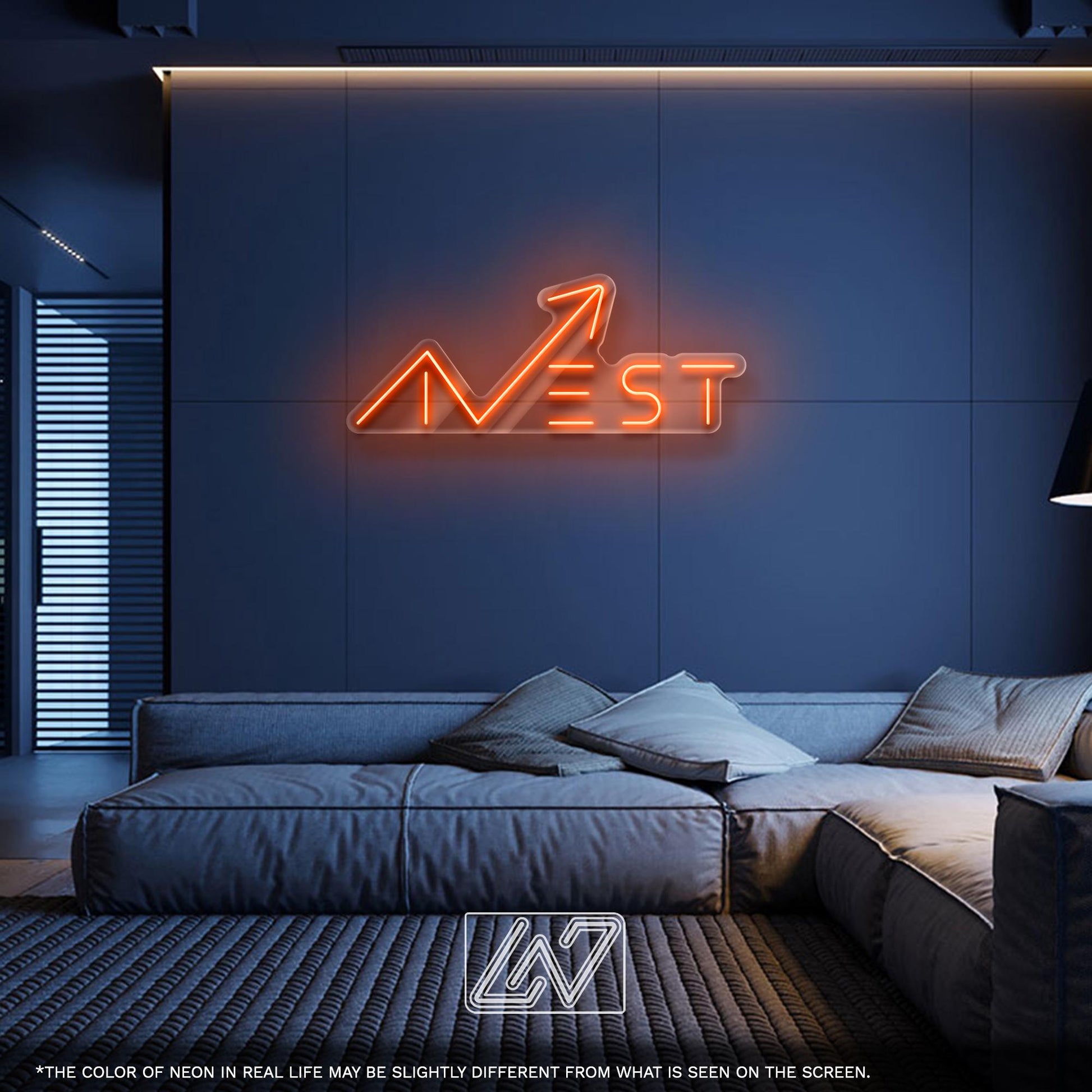 Invest LED Neon Sign – Modern motivational wall decor for offices, traders, entrepreneurs, or finance-themed spaces