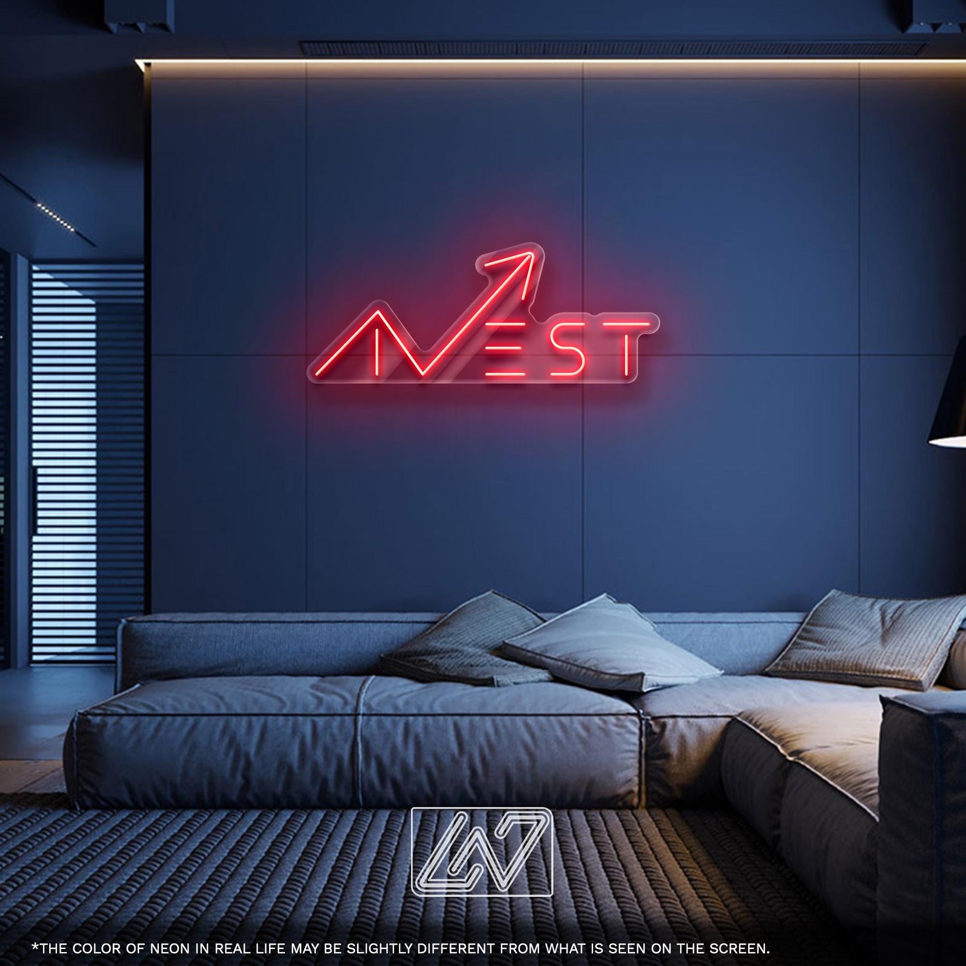 Invest LED Neon Sign – Modern motivational wall decor for offices, traders, entrepreneurs, or finance-themed spaces