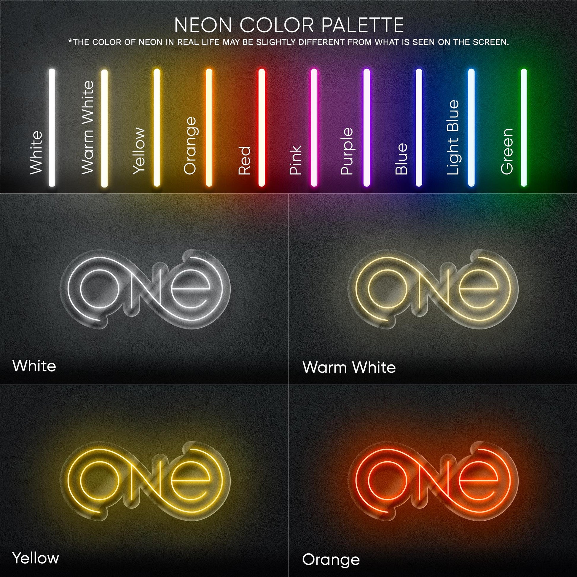 One Neon Sign - Elegant LED wall art with continuous loop design, perfect for bedrooms, offices, meditation rooms,symbolic interior accents.
