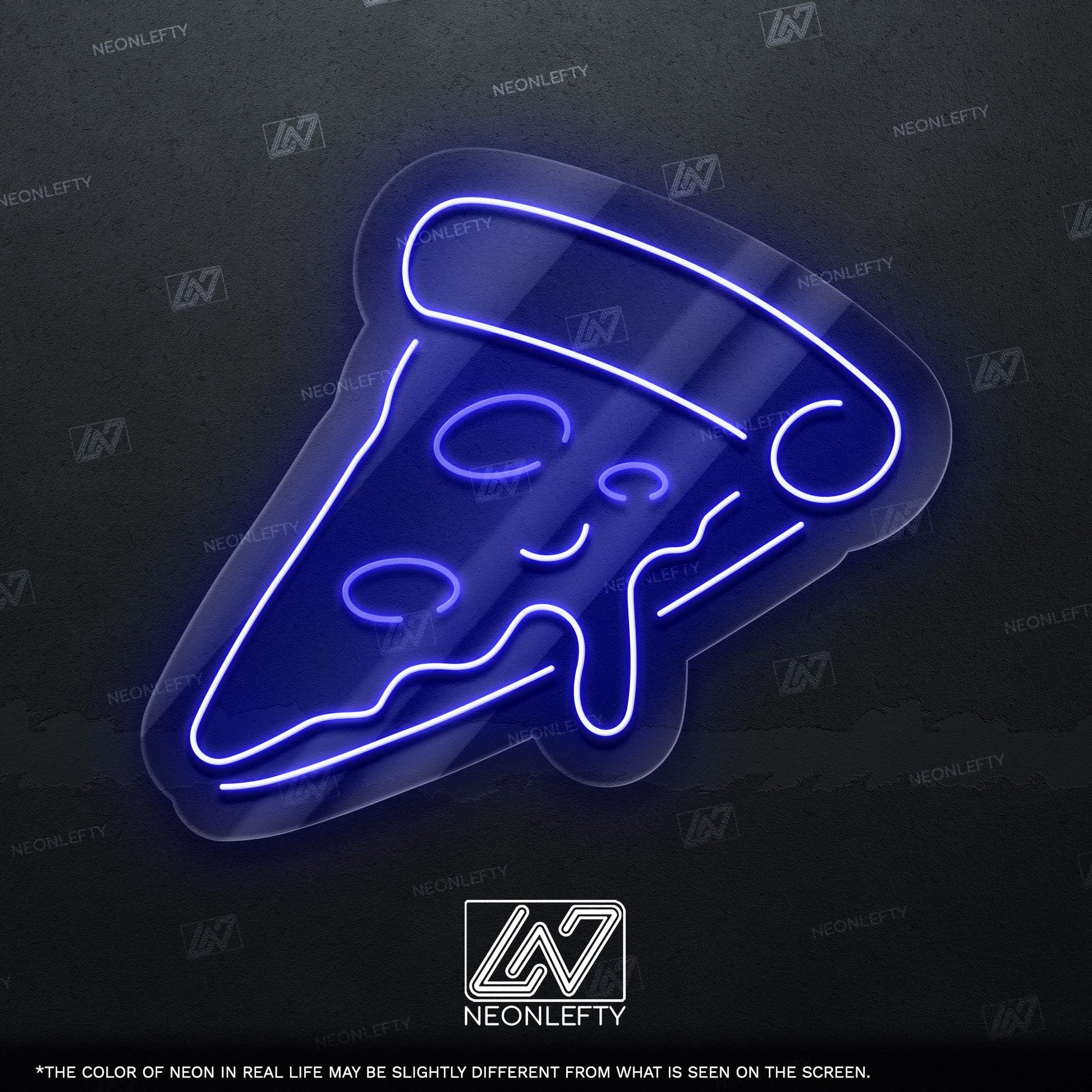 Pizza Slice Neon Sign - Fun and tasty-looking LED wall art shaped like a dripping slice, perfect for pizzerias, kitchens, cafes or fast food