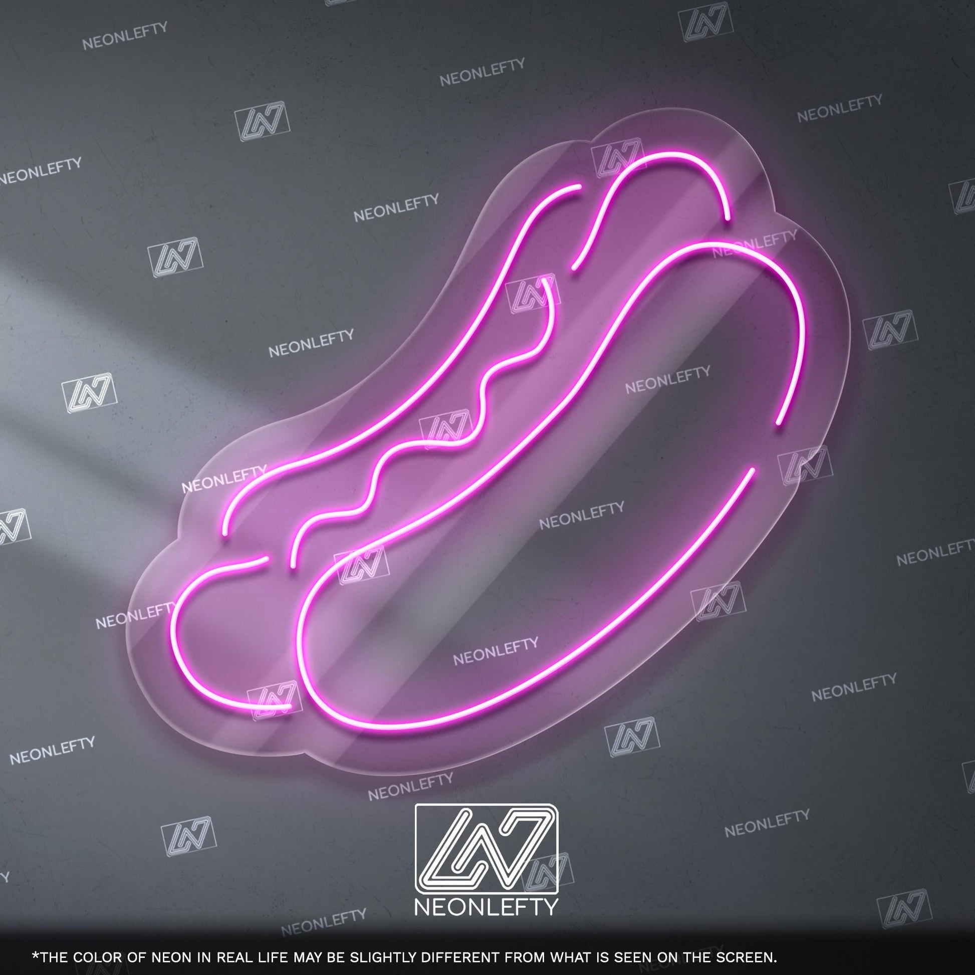 Hotdog Neon Sign - Fun and bold LED decor in the shape of a classic hotdog, perfect for diners, cafes, food trucks, kitchens, snack corners