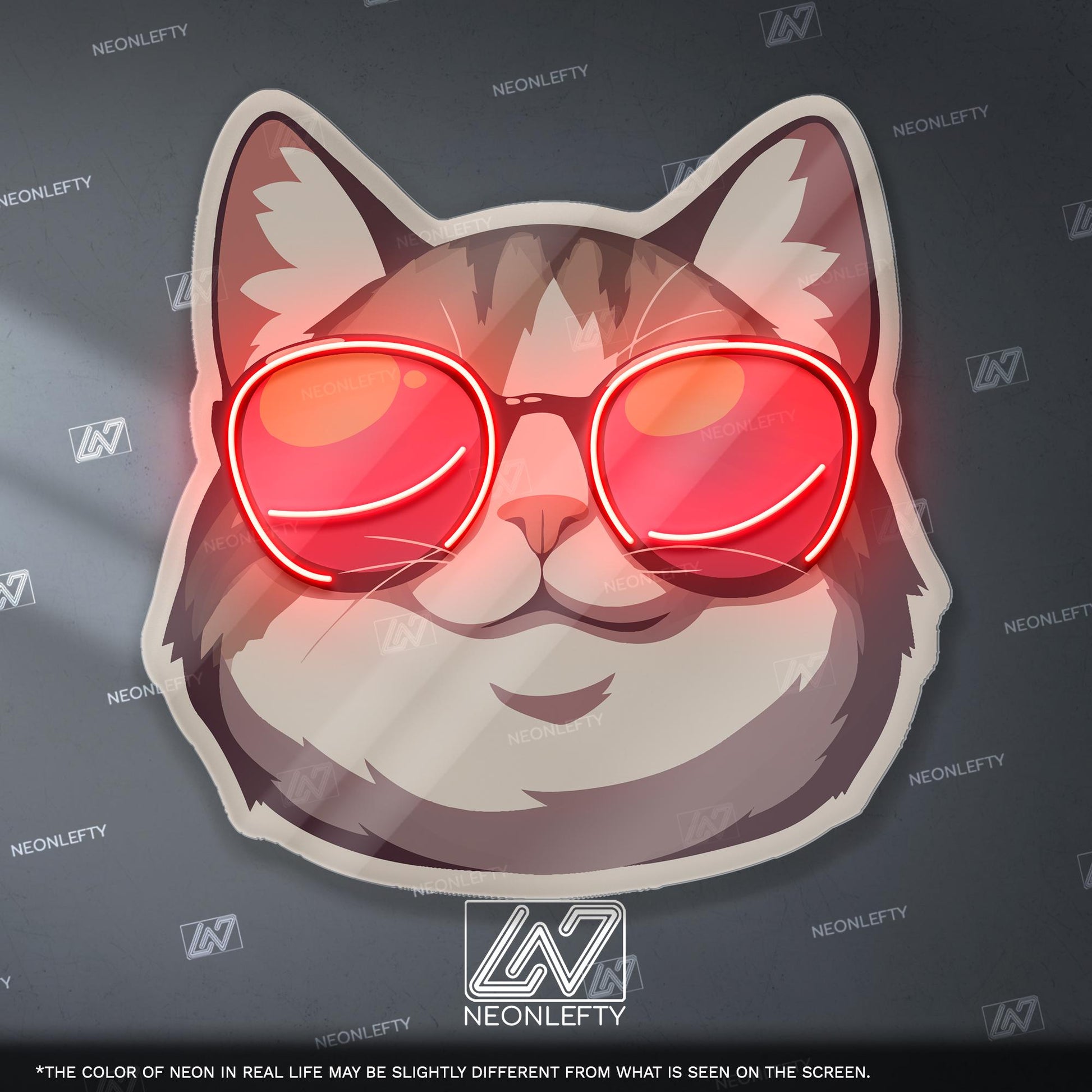 Cool Cat Neon Sign - Fun and stylish LED decor featuring a cat in sunglasses, perfect for pet lovers, kids' rooms, cafes or creative spaces