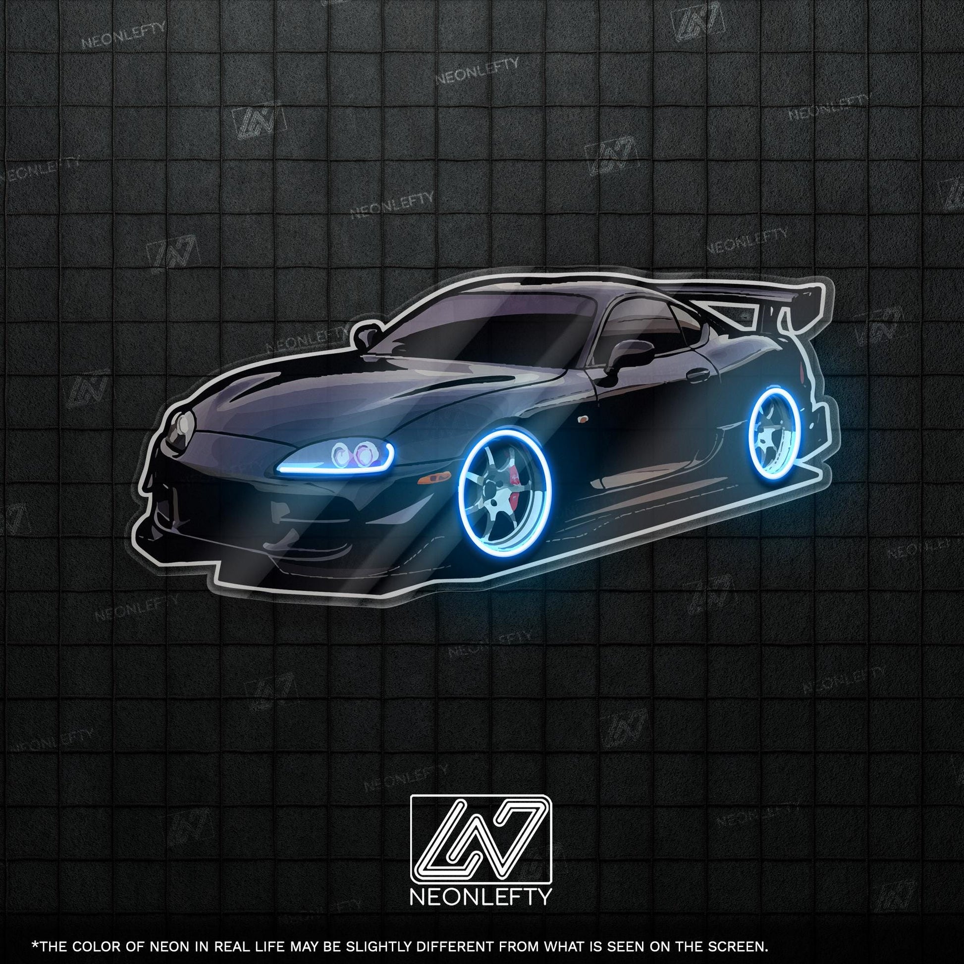 Sport Car Neon Sign - car lover LED wall decor of a stylized sports car, perfect for garages, man caves, game rooms, auto enthusiast spaces