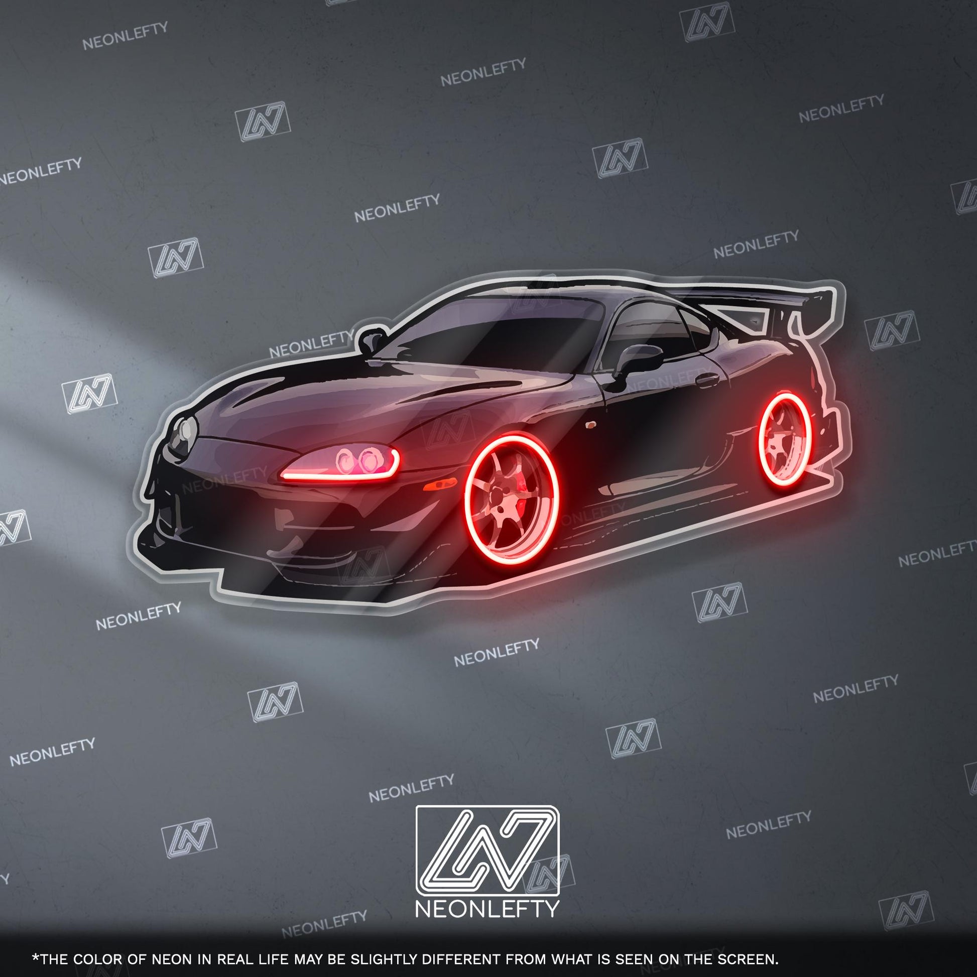 Sport Car Neon Sign - car lover LED wall decor of a stylized sports car, perfect for garages, man caves, game rooms, auto enthusiast spaces