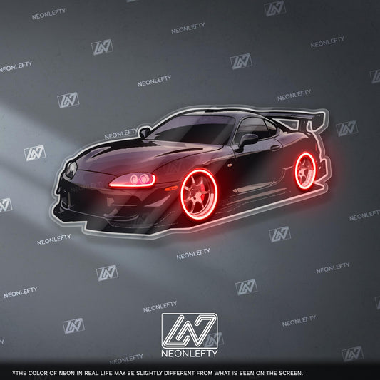 Sport Car Neon Sign - car lover LED wall decor of a stylized sports car, perfect for garages, man caves, game rooms, auto enthusiast spaces