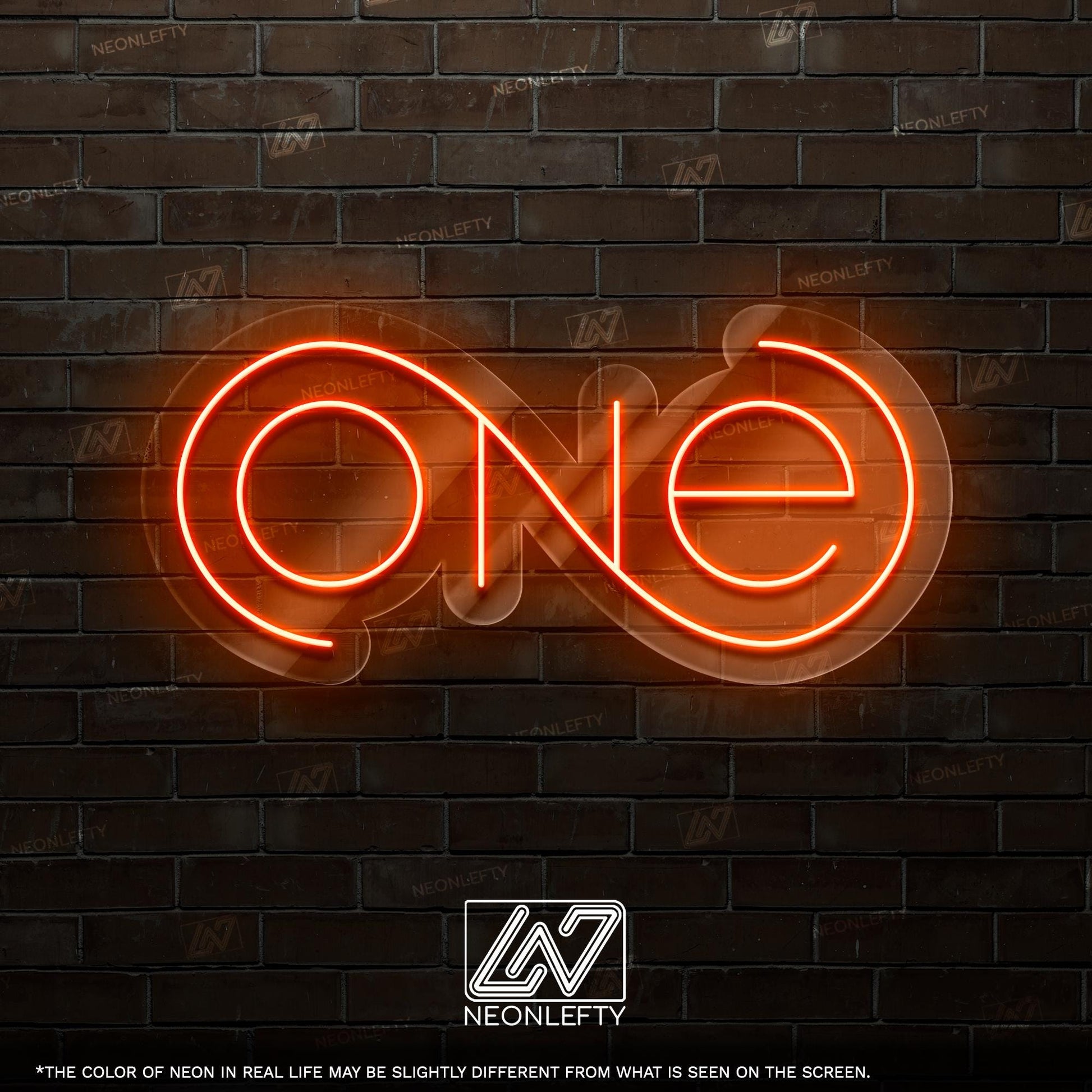 One Neon Sign - Elegant LED wall art with continuous loop design, perfect for bedrooms, offices, meditation rooms,symbolic interior accents.