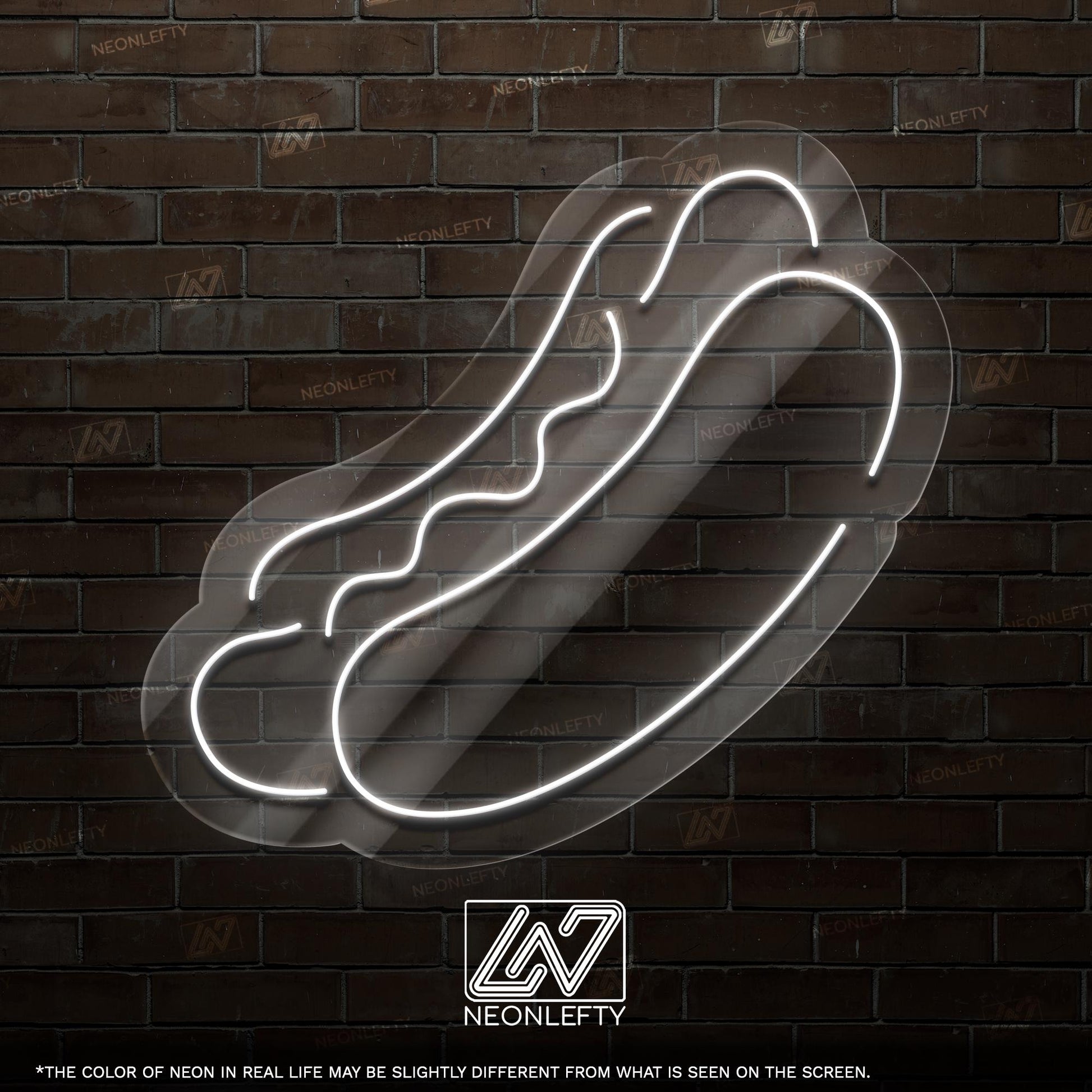 Hotdog Neon Sign - Fun and bold LED decor in the shape of a classic hotdog, perfect for diners, cafes, food trucks, kitchens, snack corners
