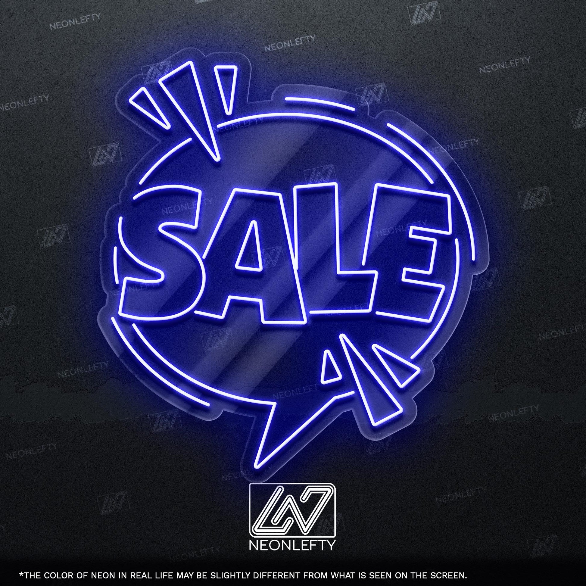 Sale Neon Sign - Bold and attention-grabbing neon sign in comic style, perfect for shops, boutiques, markets, pop-up stores, event displays