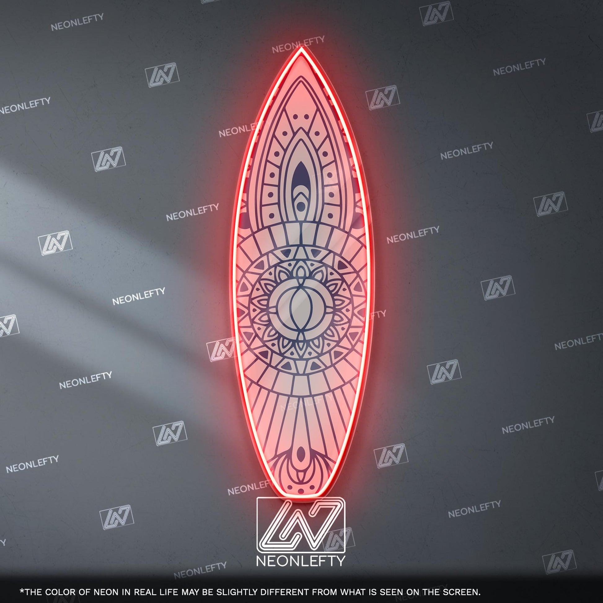 Surfboard Neon Sign - LED wall decor inspired by surf culture and ocean waves, perfect for bars, summer rooms, cafes or coastal interiors